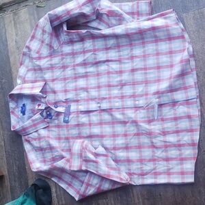 Egara 4Xlt Mens Shirt NWT $104 Non Iron Slim Fit Blue Long Sleeve